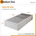 Maenizi 14 Inch XL Twin Bed Frame with White Fabric Cover, Heavy Duty Metal Twin XL Platform Bed Frame, No Box Spring Needed, Support Up to 2500 lbs, Easy Assembly, Noise Free, Black