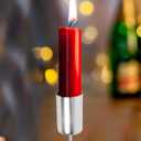 5Pcs Christmas Taper Candle Holder Candlestick Liners Inserts Cup Advent Wreaths Candle Stand with Spike for Pillar Tealight Wedding Flower Arrangement Silver