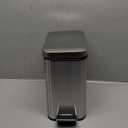 Homie Soft Close, Slim Trash Can 3.2 Gallon with Anti - Bag Slip Liner and Lid, Use as Mini Garbage Basket, Slim Dust Bin, or Decor in Bathroom, Restroom, Kitchen, or Bedroom (Stainless Steel)