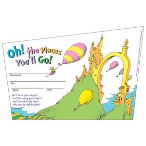 2 Pack Eureka Back to School Dr. Seuss, 'Oh, The Places You'll Go' Recognition Awards for Kids, 36pc. 8.5'' W x 5.5'' H