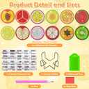 Billbotk 12 Pieces Diamond Art Painting Coasters Kit with Holder, Diamond Art Coasters, DIY Diamond Crafts Projects, Diamond Dot Kits for Adults and Beginners(Fruit Style)