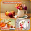 6 Pcs Leather Fall Pumpkin Round Placemats 13 Inch Washable Thanksgiving Pumpkin Place Mats Set of 6 Table Mats for Party Kitchen Dining Table Indoor Outdoor Decoration Gift
