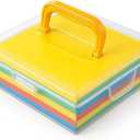 JapanBargain, 3-Pack Japanese Origami Paper Storage Box, Fits 6-inch Folding Paper up to 400 Sheets, Clear Plastic Craft Organizer for Cardstock, Stamps, Sewing Kit Tools, Made in Japan