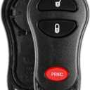 KeylessOption Key Fob Cover Case Replacement for 1999 2000 2001 2002 2003 2004 2005 Chrysler Caravan Dodge Ram Jeep Cherokee Remote Shell, 3-Button GQ43VT17T, GQ43VT9T, No Programming Required (Black)