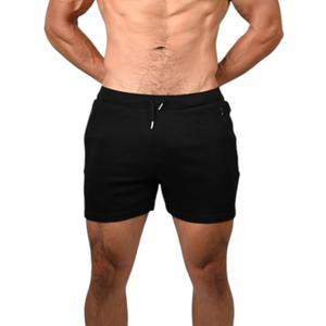 Mens 100% Merino Wool Training Shorts  5" Inseam  Athletic Fit  Plastic-Free Contact, Breathable (Medium, Black)