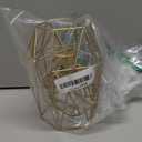 2 Pcs Metal Hexagon Shaped Geometric Design Tea Light Votive Candle Holders, Iron Hollow Tealight Candle Holders for Vintage Wedding Home Decoration, Gold (S + L)