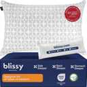 BLISSY Adjustable Memory Foam Pillow for Sleeping (Queen Size) - Cooling Gel Pillows for Side Sleepers with Shredded Foam for Customizable Loft - CertiPUR-US & Oeko-TEX