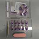 BTArtbox French Tip Press On Nails - Almond Ombre Press On Nails Medium, Glue On Nails with Glitters, Supremely Fit & Natural Reusable Stick On Nails in 15 Sizes, Twilight