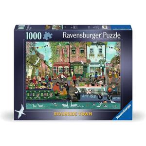 Ravensburger - Riverside Town - 1000 Piece Jigsaw Puzzle - Quaint Village on The Water - Vibrant, Rustic Scene of Yesteryear - Frameable - Premium Quality - Puzzles for Adults