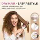 Upgraded 5-in-1 Blow Dryer Brush with Heated Comb - Volumizer Hair Dryer Brush for Wet & Dry Hair, Ideal for Thick Curly Hair, Salon Blowout, Frizz-Free Shiny Hair, Reduced Heat Damage - 70mm