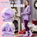 Fuzzy Slipper Socks Thick Fluffy Warm Winter Cozy Plush Soft Sleep Home Socks for Women Men (Medium, Snowflake)