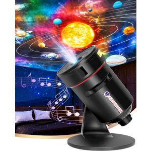 Galaxy Projector for Bedroom, Home Planetarium Astral Light Projector with Solar System & Constellation, Space Ceiling Starry Sky Night Light Projector with White Noise for Kids Adult Christmas Gift