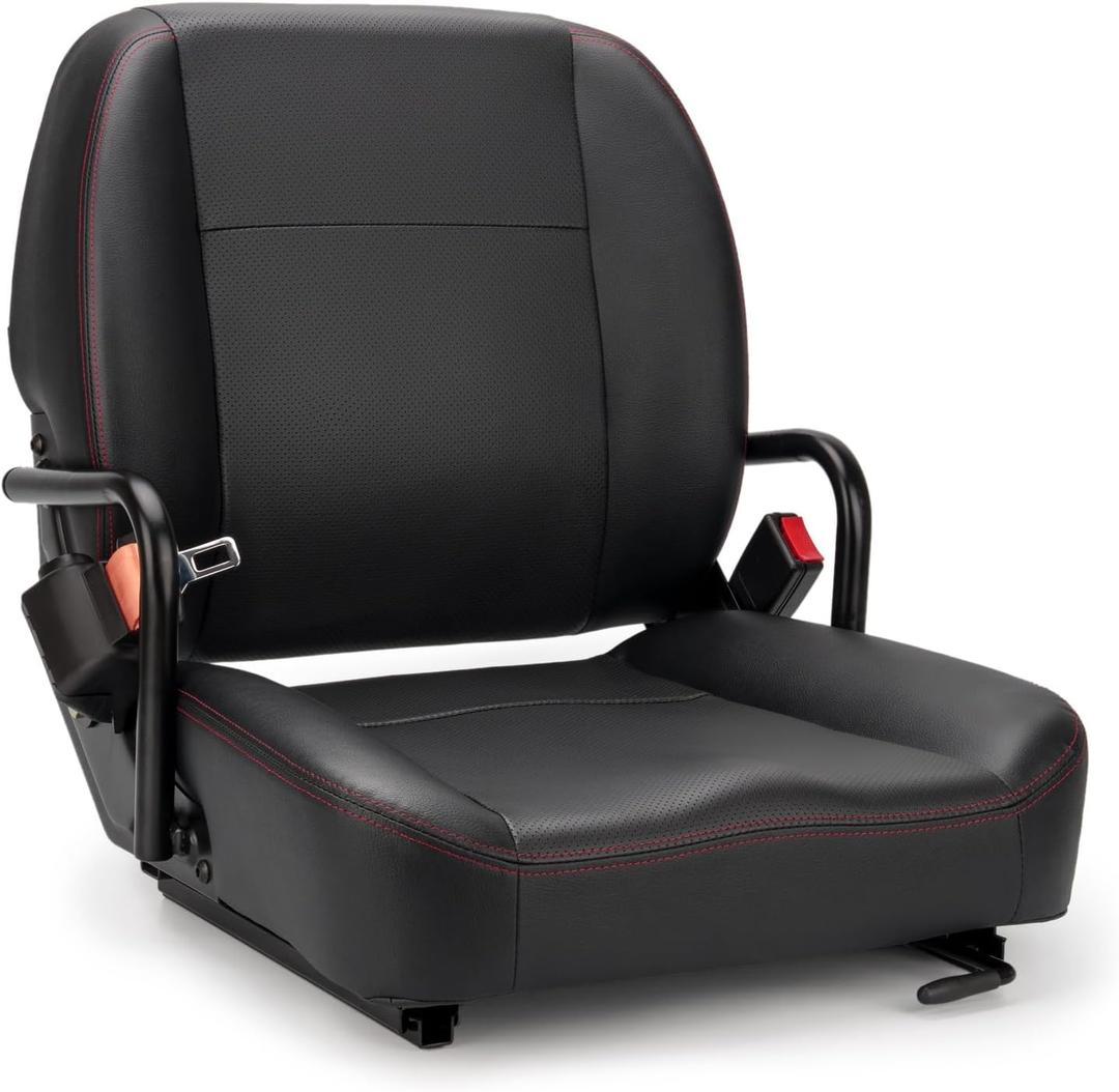 Universal Forklift Seat,Tractor Seat,with Hip Restaint,Micro Switch and Safety Belt,for Tractor,Mower,Skid Loader,Telehandler,Backhoe,Excavator Dozer