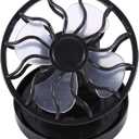 Estink Solar Powered Mini Clip On Fan, Electric Air Conditioner Cooling Cell Fan, No Battery Needed, Black, for Outdoor Travel, Camping, Hiking, Fishing, Golf