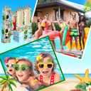 24 Pcs Hawaiian Luau Party Favors Includes 12 Funny Summer Beach Sunglasses and 12 Tropical Luau Theme Gift Boxes Party Supplies for Birthday Aloha Tropical Flamingo Decoration