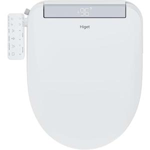Electric Bidet Toilet Seat for Elongated Toilets, Side Control Panel Warm Air Dryer, LED Display, Self-Cleaning Nozzle, Rear & Feminine Wash, Soft Close Lid, LED Night Light, Side Control Panel