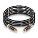 SKW Audiophiles Subwoofer Lock RCA Cable RCA to RCA Multiple Shield with Ultra-high Purity Copper Digital Coaxial Cable for HiFi Systems 4.9ft/1.5m