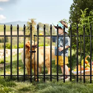 Metal Garden Fence 36" H x 28" W, 5 Panels (4 Panels + 1 Gate), Total 11.6 feet, Metal Border Folding Fence, Landscape Fencing Dog Fence Pet Fence for Flower Bed, Yard, Animal Barrier