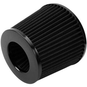Black 3" Inlet High Flow Clamp-On Cold Air Intake Filter Cleaner 76mm Cone Replacement Dry Air Filter