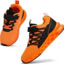 koppu Boys Girls Shoes Non-Slip Tennis Shoes Fashion Lightweight Breathable Kids Sneakers for Little Kids/Big Kids (Orange) EU 35/3 Big Kid 