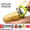 GANNK Potato Apple Vegetable Peelers for Kitchen, I and Y Peelers for Fruit Veggie Potatoes Carrot Cucumber, 3 in 1 Blade Spin Design With Julienne Function