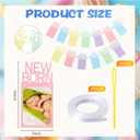Buryeah Pastel 1st Birthday Photo Banner for Baby from Newborn to 12 Months, Macaron One Year Photo Banner with Frame First Birthday Party Decorations for Girl Monthly Milestones Garland