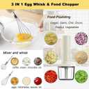 Cordless Hand Mixer MixgoII, Handheld Mixer Electric Whisk & Milk Frother, Hand Held Mini Mixers, Rechargeable Hand Mixer and Whisker, Food Processor for Cooking, Food Chopper, 4-Speed, 10Oz, Light Beige