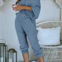 PRETTYGARDEN Two Piece Sets for Women 2026 Casual Ribbed Knit Off Shoulder Tops Lounge Pants Fall Tracksuits Winter Clothes