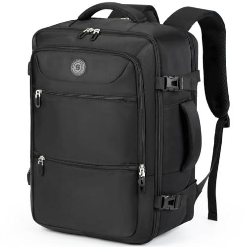 Sowaovut Travel Laptop Backpack, Extra Large High School College Backpacks, Flight Approved Daypack Business Bag Fit 17.3 inch Laptop for Men Women (Black)