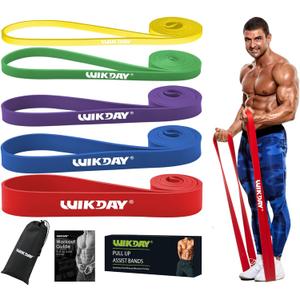 WIKDAY Resistance Bands for Working Out, Exercise Bands, Workout Bands, Pull Up Assistance Bands for Body Stretching Training Physical Therapy Muscle Training for Men & Women (8-100 lbs, 01 Multicolour)