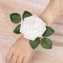 N&T NIETING Artificial Flowers 50pcs Real Touch White Flowers Artificial Roses for Decoration for DIY Wedding Bouquets Bridal Centerpieces Floral Shower Party Tables Home Arrangement