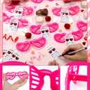 Geiserailie 96 Pcs Valentines Day Gifts Bulk 48 Heart Sunglasses 48 Happy Valentine Tags for Party Favors Exchange Prize (6.3 x 2.56 Inche, Pink)