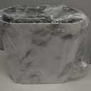 Bathroom Trashcans with Lids, Plastic Marble Wood Pattern Trash Can Small Garbage Bin with Lid for Bathroom Narrow Wastebasket Modern Waste Basket for Home Indoor Hotel (Plastic Marble Pattern)