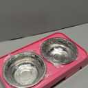 Hubulk Elevated Dog Bowls with 2 Stainless Steel Dog Food & Water Raised Bowls with No Spill Edge Non-Slip Stand Adjusts to 3 Heights(2.75", 6.0", 7.5") for Small Medium Dogs and Pet