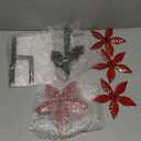 WAIU 3 Pack Outdoor Metal Poinsettia Wind Spinners Yard & Patio Christmas Decor for Gardens Courtyards Lawns Christmas Decor and Thanksgiving Gifts