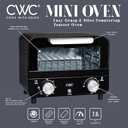COOK WITH COLOR Mini Toaster Oven: 600W Power, Precision Timer, Auto Shutoff, and Culinary Delights Up To 450 Degrees, Black (10.25"x10"x8.25")