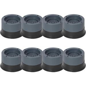 Anti Vibration Pads, 8pcs Washing Machine Base Foot Pads, Non Slip Heighten Shock and Noise Cancelling Mat for Washer and Dryer Machine Support Protects Pedestals (8 PCS) Black