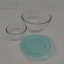 Luvan Glass Mixing Bowls with Lids Set(4.5QT, 2.7QT, 1.1QT)-Large Glass Mixing Bowls, Clear Salad Bowl for Baking, Cooking, Serving, Food Prep, 2Pcs Nesting Bowls for Kitchen Storage & Dishwasher Safe