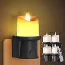 2-in-1 Plug in Night Light (4 Pack) - Dual Mode: Sensor & Remote Control - Modern Farmhouse Black Candle Wall Sconce for Industrial Decor, Hallway, Halloween(Black, 4 Pack)