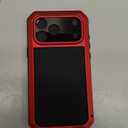 Marrkey Compatiable with iPhone 17 Pro Max Case,360 Full Body Protective Cover Heavy Duty Shockproof [Tough Armour] Aluminum Alloy Metal Case with Silicone Built-in Screen Protector - Red