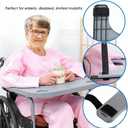 Wheelchair Tray Table - Removable Wheelchair Desk Lap Board Eating Aid for Nursing Patient, Fits Wheelchair Arms of Distance 18" - 20" (Grey)