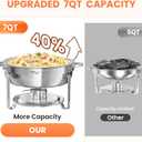 7QT Chafing Dishes for Buffet, 4 Pack Silver Round Chafer Set