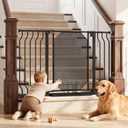 29.5-48" Baby Gate for Stairs, Child & Pet Proof, No-Drill Pressure Mount Auto Close One-Hand Operation, 30.5" Tall Indoor Dog Gate for Doorways, 4 Adjustable Sizes, Black