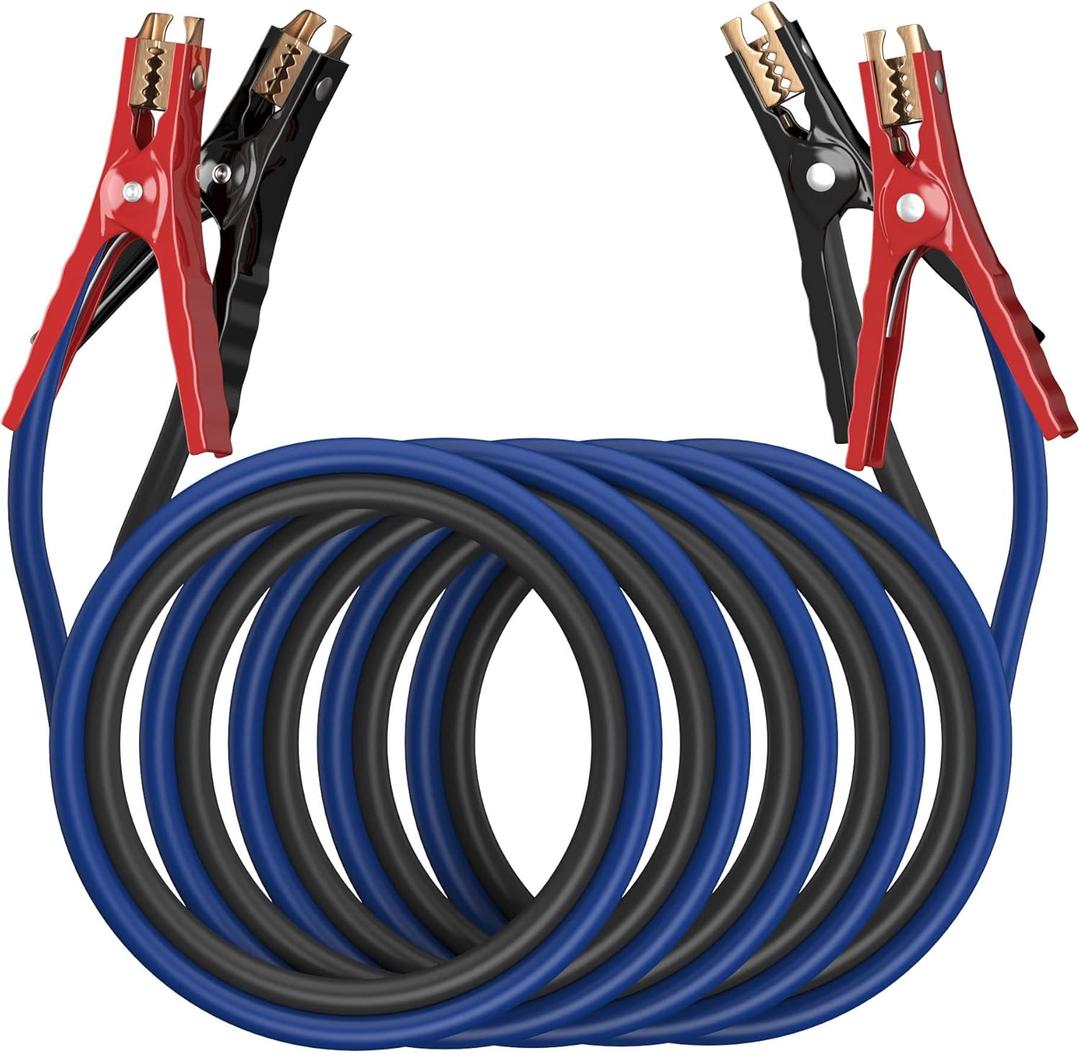 Heavy Duty Jumper Cables - 4 Gauge 20 Feet 600Amp Automotive Booster Cables for Car Battery, for Car, SUV and Trucks, Jumper Cables Kit with Carry Bag, Gloves, Brushes (4 Gauge 20 FT)