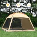 CAMPROS CP Screen House Room with 1 Pc Removal Wind/Sun Panel Canopy Tent Camping Tent Screen Shelter Gazebos for Patios Outdoor Camping Activities, 12'X12'X92in(H) - Beige
