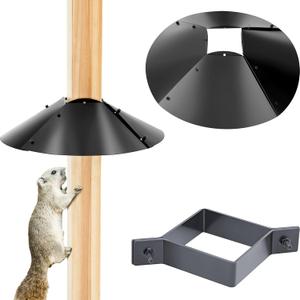 Tandefio Squirrel Baffle for 4x4 Post, Squirrel Deflector with Adjuster for Multiple Post Sizes, Black