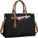 RAINSMORE Laptop Bag for Women 15.6 Inch PU Leather Laptop Tote Bag Professional Business Office Briefcase Waterproof Work Bag Computer Tote Bag Large Lightweight Handbag Shoulder Bag