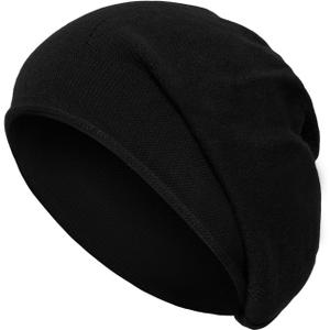 Knit Warm Beanies Hat for Women Knitting Skull Ladies Beanies Soft Ski Cap for Winter (Black)