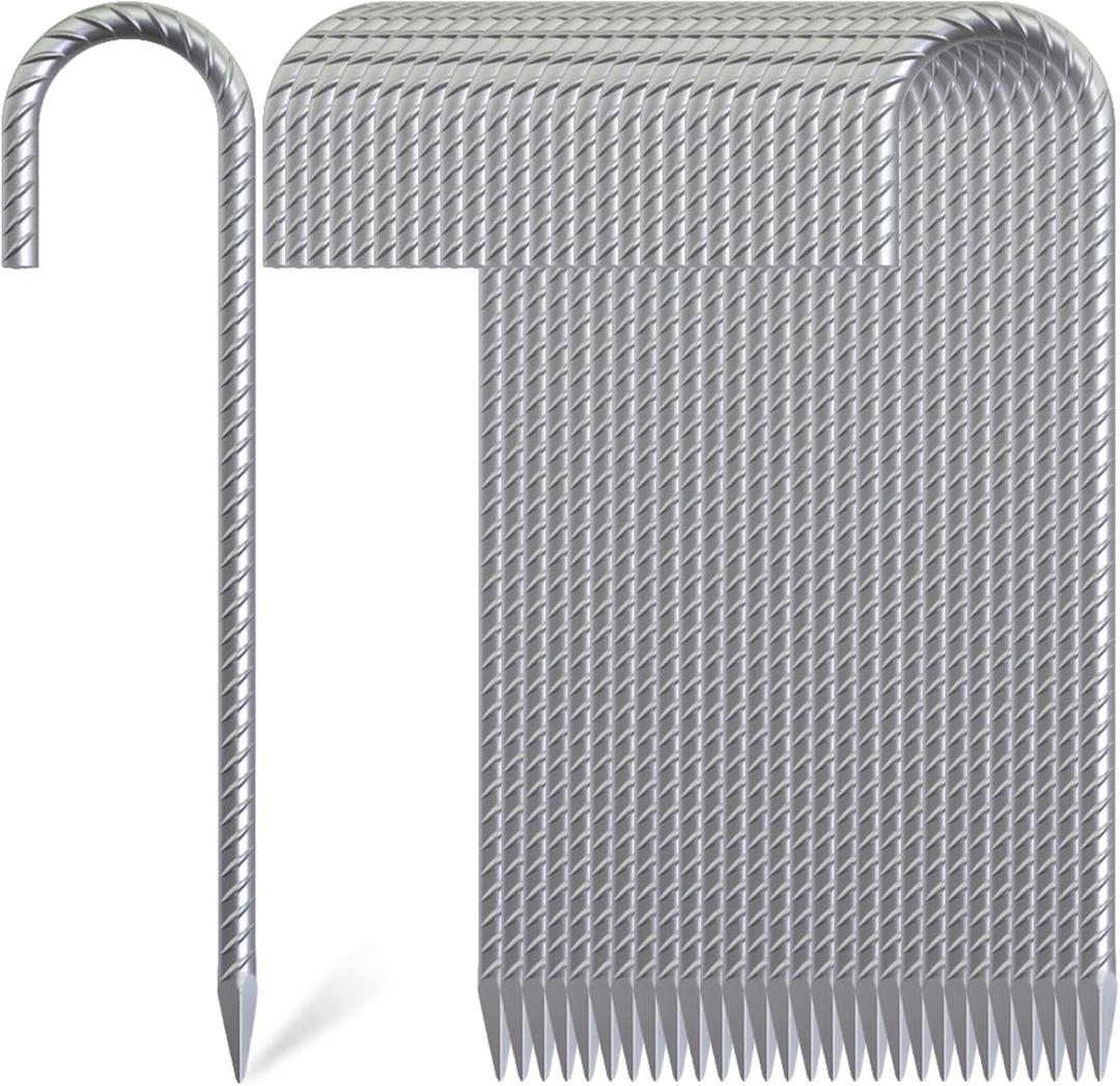 Rebar Stakes 16 Inch, 3/8" Diameter Tent Stakes Heavy Duty 28 Pack, Galvanized Steel Chain Link Fence Stakes Metal Ground Anchors for Outdoor Decorations, Bounce House, Trap, Fencing