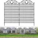 10 Panels No Dig Tall Garden Fence Panel – 44" H X 23.6' L Rustproof Metal Dog Fence Outdoor for Yard, Decorative Animal Barrier Fence for Pet, Garden Border, Patio, Flower Beds| Temporary Fencing
